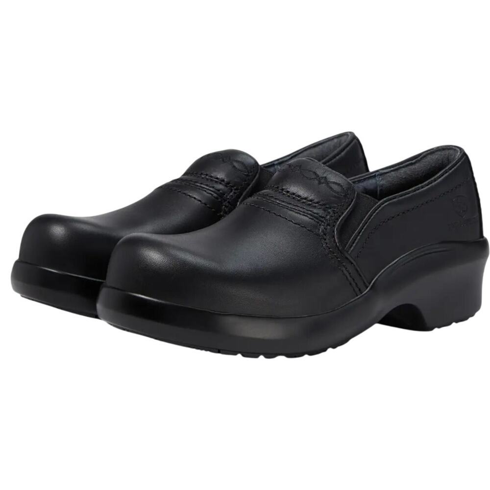 Ariat Womens Expert Safety Shoes Size 9 Wide Black Leather Composite Toe EUC